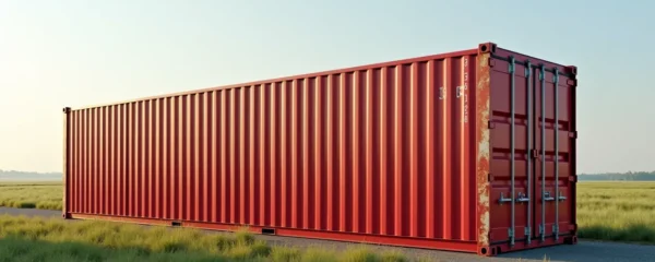 Conteneur 20 pieds neuf pour stockage photographié dans un environnement industriel clean avec espace négatif